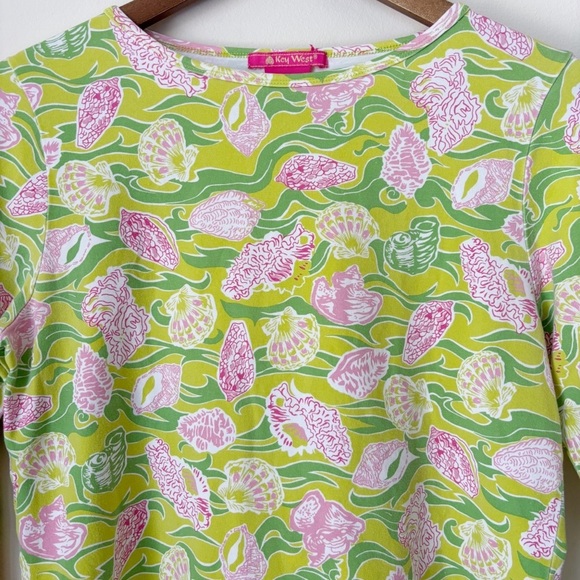 Key West Vintage Seashell Print T Shirt Top Medium Lilly Pulitzer - Picture 2 of 6
